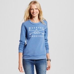 WELL WORN Heathered Blue Weekend Wanderer Top